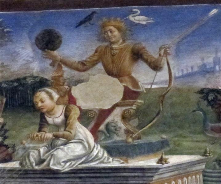 Allegory of May – Triumph of Appolo. Frescos in Palazzo Schifanoia (detail), 1470 - 弗朗切斯科·德爾·科薩