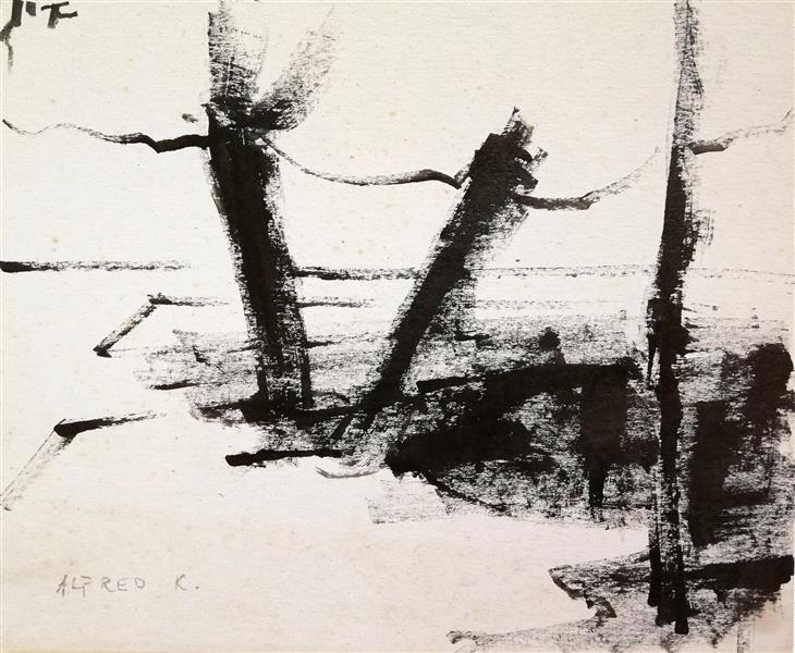 Bamboo stick drawing (the trees and shadows), 1995 - Alfred Krupa