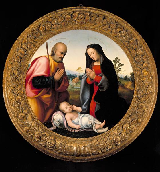 La Sainte Famille Avec L'adoration De L'enfant - Mariotto Albertinelli