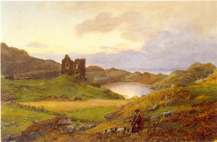 Landskap Ved Tarbert Castle, Skottland, 1877 - Hans Fredrik Gude