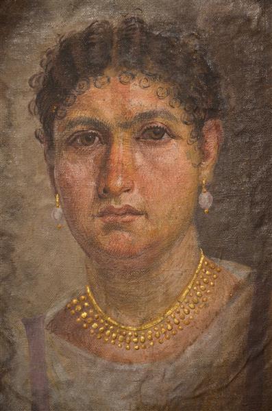 Mummy Portrait of Lady Aline, from Hawara - Retratos de El Fayum