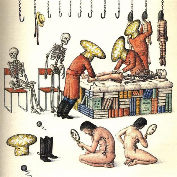Surgeons from "Codex Seraphinianus", 1981 - Luigi Serafini