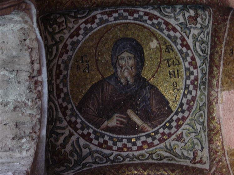 Святий Антоній, c.1300 - Візантійські Мозіїки