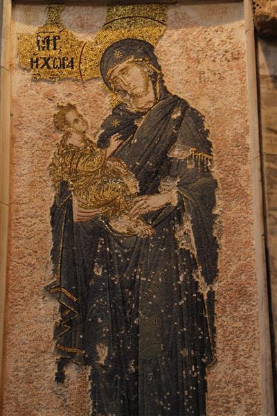 Theotokos Mosaic, c.1320 - 拜占庭馬賽克藝術