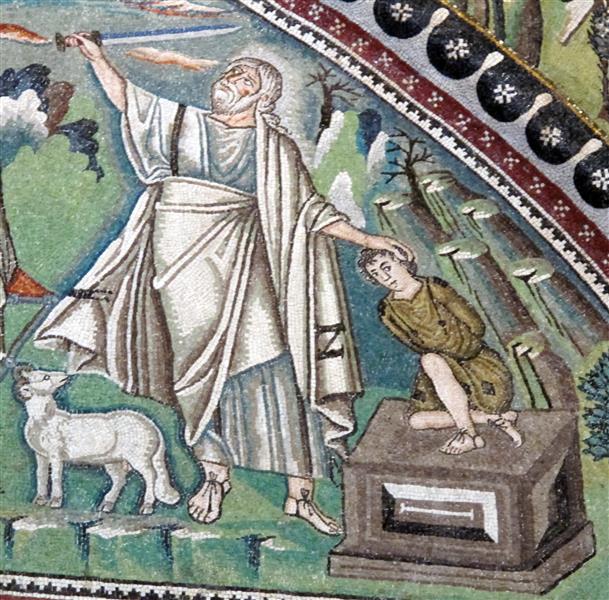 Mosaic of the Hospitality and Sacrifice of Abraham, c.547 - 拜占庭馬賽克藝術