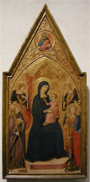 Madonna Col Bambino Tra I Santi Ludovico Di Tolosa E Michele, c.1362 - Лука Ди Томме