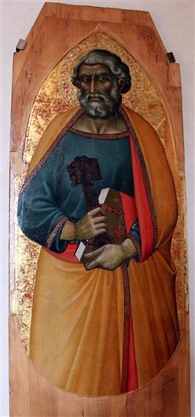 tre santi dal polittico di san paolo, c.1389 - Luca di Tommè
