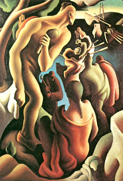 American Discovery Viewed by Native Americans, 1922 - Thomas Hart Benton