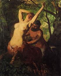 Centaur Couple in the Woods - Wilhelm Trübner