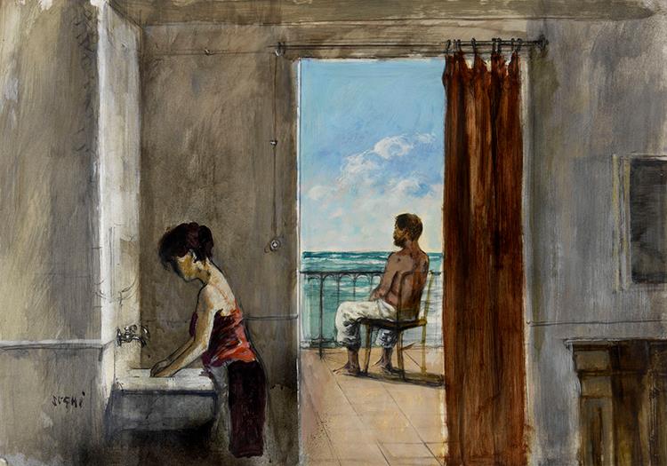 Balcony by the sea, 1995 - Alberto Sughi