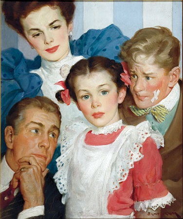 Defiant Little Girl and Onlookers (illus. for a Mans Vanity), c.1940 - c.1949 - Хэддон Сандблом