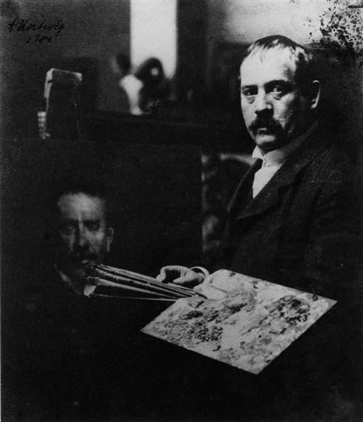 Lovis Corinth in the Berlin Atelier, 1904 - Aura Hertwig