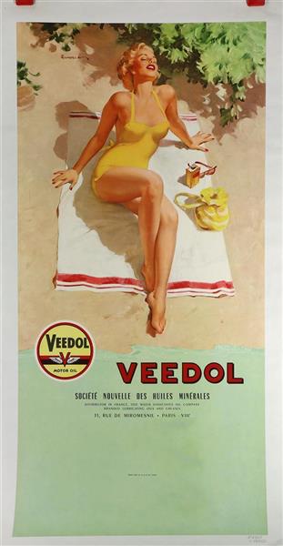 Veedol Pin-Up Advertisement, c.1950 - Хэддон Сандблом