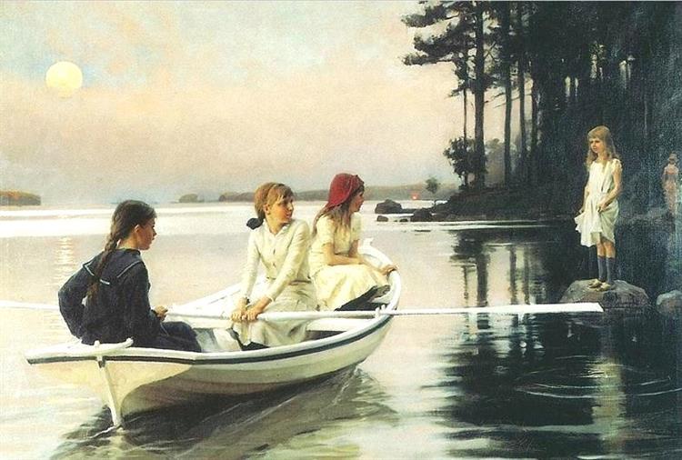 Summer Evening, 1883 - 阿尔伯特·埃德尔费尔特