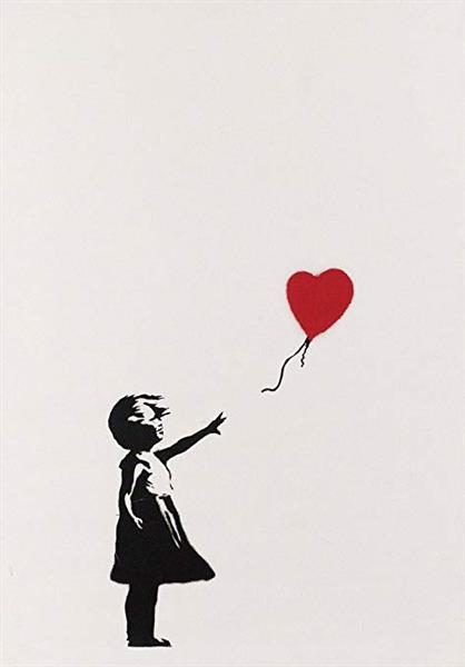 bang progressief iets Girl with Balloon, 2002 - Banksy - WikiArt.org