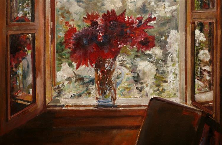 Kwiaty w oknie (fragment), 2018 - Czesław Jan Pyrgies