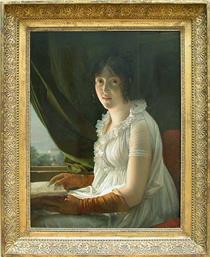 Portrait de Marie Dumont-Walbonne (1763-1818), future épouse du peintre Jacques-Luc Barbier, dit Barbier-Walbonne - François Gérard