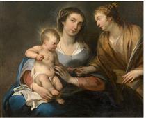 The Mystic Marriage of St Catherine - Jan Cossiers