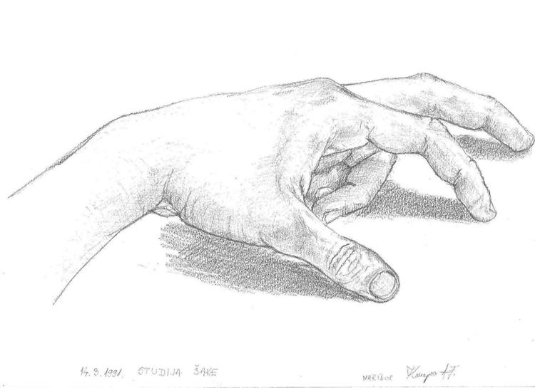 The study of the hand (Maribor, 14.03.1991), 1991 - Alfred Krupa