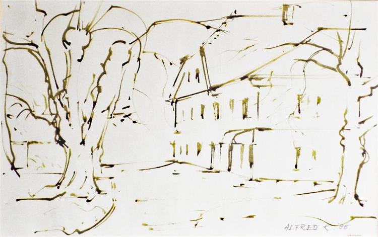 The start of the city promenade and the city's lane, 1995 - Alfred Freddy Krupa
