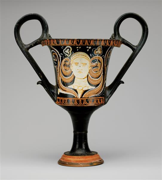 Terracotta Kantharos (drinking Cup with High Handles), c.300 AC - Cerâmica da Grécia Antiga