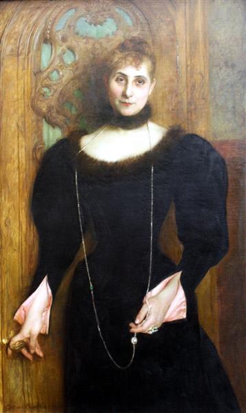 Portrait of Lady Kreismann - Гюстав Куртуа