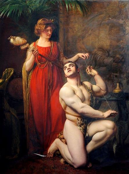 Hercules at the Feet of Omphale, 1912 - Gustave-Claude-Etienne Courtois