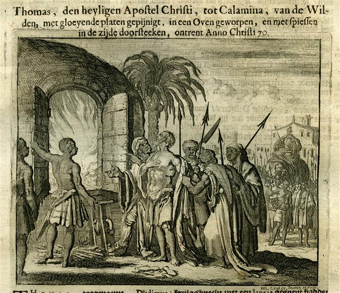 Apostle Thomas Martyred, Calamina, AD 70, 1685 - Ян Луйкен