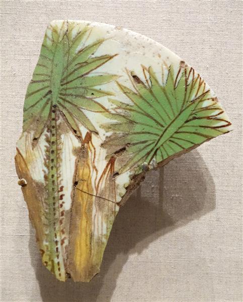 Glazed Tile with Palms, c.1352 - c.1336 公元前 - 古埃及