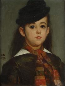 Presumed portrait of Marie Dehodencq, artist's daughter (less than a year before her death) - Alfred Dehodencq