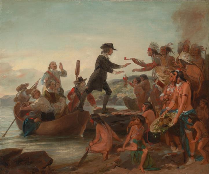 The Landing of Roger Williams in 1636, 1857 - Alonzo Chappel