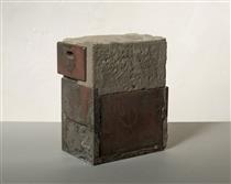'Small' - abstract sculpture by Carlos Granger - concrete & painted steel - Carlos Granger