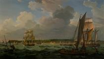 Le Port Du Havre Vers 1824, Vu Depuis La Mer - Луи-Филипп Крепен