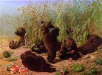 Bears in the Watermelon Patch - William Holbrook Beard
