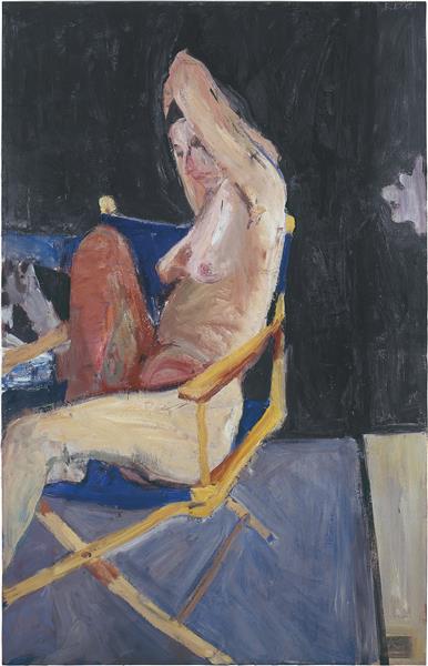Seated Nude, Black Background, 1961 - Річард Дібенкорн