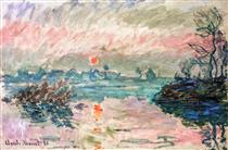 Sonnenuntergang bei Lavacourt - Claude Monet