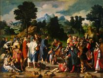 Christ Healing the Blind Man of Jericho - Лукас ван Лейден