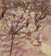 Blossoms at Giverny - Теодор Робінсон