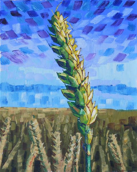 60. Ears of Wheat Ii 2017 by Anthony D. Padgett (after Van Gogh Auvers Sur Oise 1890), 2017 - Anthony Padgett