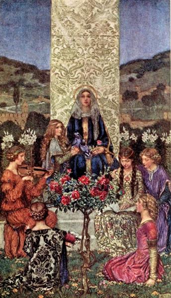 Our lady sings Magnificat, With tones surpassing sweet, 1920 - Eleanor Fortescue-Brickdale