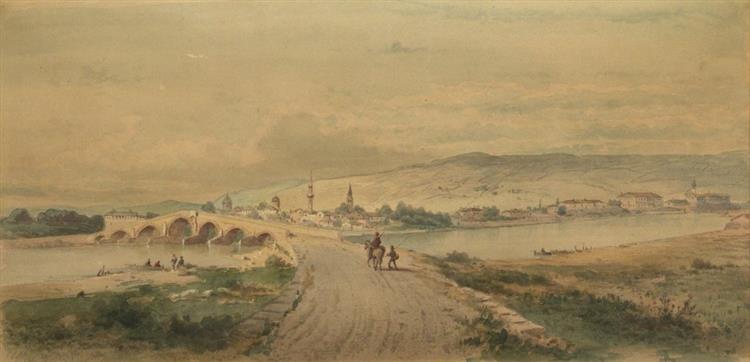 Sevlievo. The Bridge of the Rositsa River, 1885 - Феликс Филипп Каниц