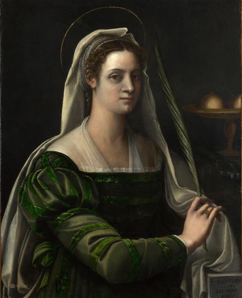Portrait of a Lady with the Attributes of Saint Agatha, c.1535 - Sebastiano del Piombo