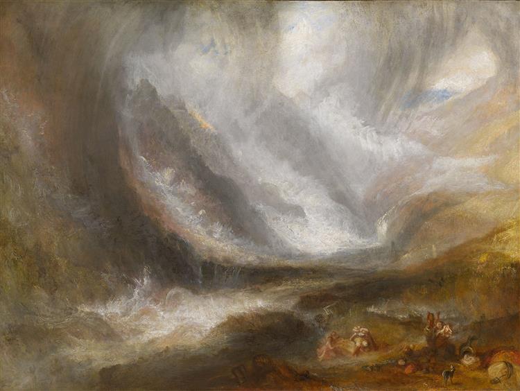 Val d'Aosta: Snowstorm, Avalanche and Thunderstorm, 1836 - 1837 - 透納