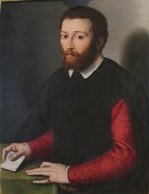 Portrait of a Man Holding a Letter - Francesco de' Rossi (Francesco Salviati), "Cecchino"