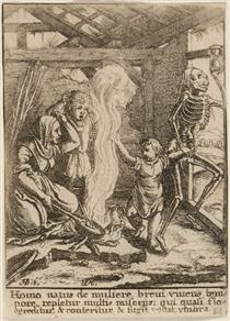 The Child and Death, after Hans Holbein the Younger - Wenzel Hollar