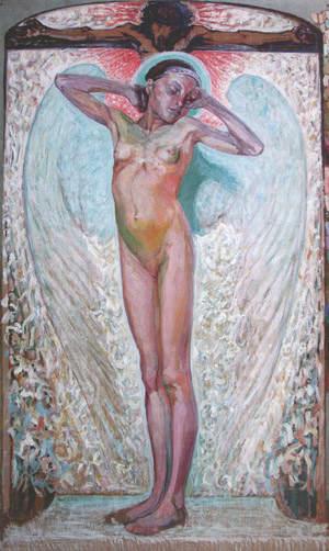 Awakening on the background of the Crucifixion, 1914 - Oleksa Novakivskyi