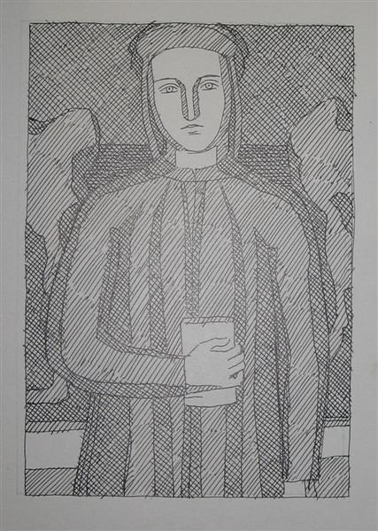 Dante. Illustration to Dante Alighieri's Book 'Vita Nova', 1964 - Hryhorii Havrylenko