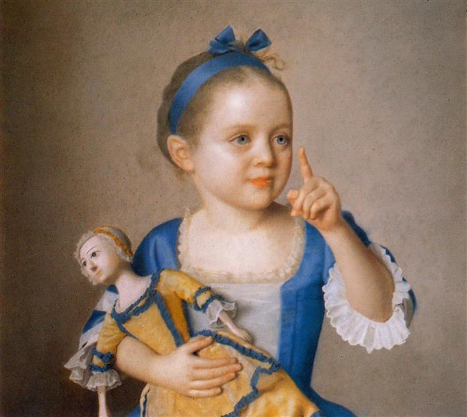 Marianne Liotard Holding a Doll, c.1765 - Jean-Étienne Liotard