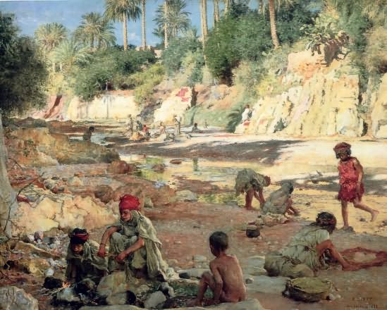 Small Washers In The Wadi, 1888 - Étienne Dinet