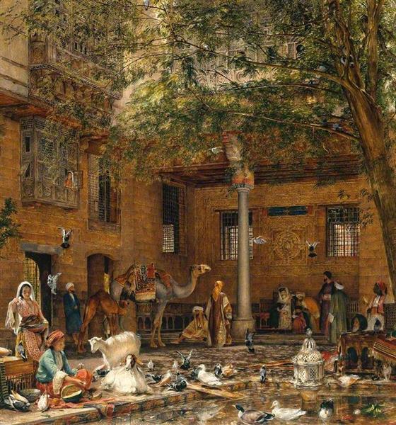 Study for ‘The Courtyard of the Coptic Patriarch’s House in Cairo’, 1864 - John Frederick Lewis